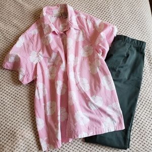 White Stag Plus Pink Hawaiian Shirt